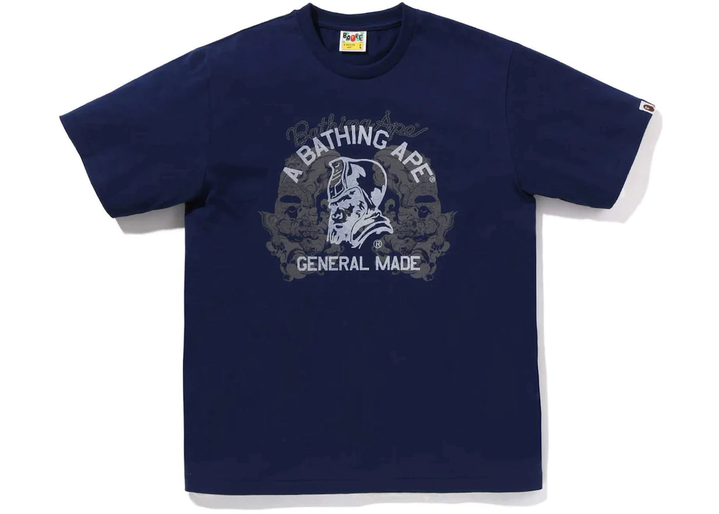 BAPE Japanese Tattoo On General Tee Navy