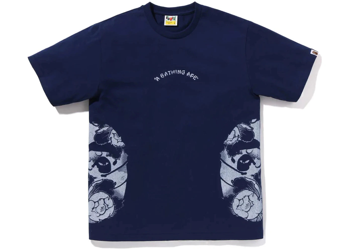 BAPE Japanese Tattoo Side Big Ape Head Tee Navy