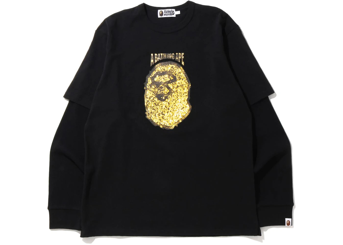 BAPE Jewelry Motif Wide Layered L/S Tee Black