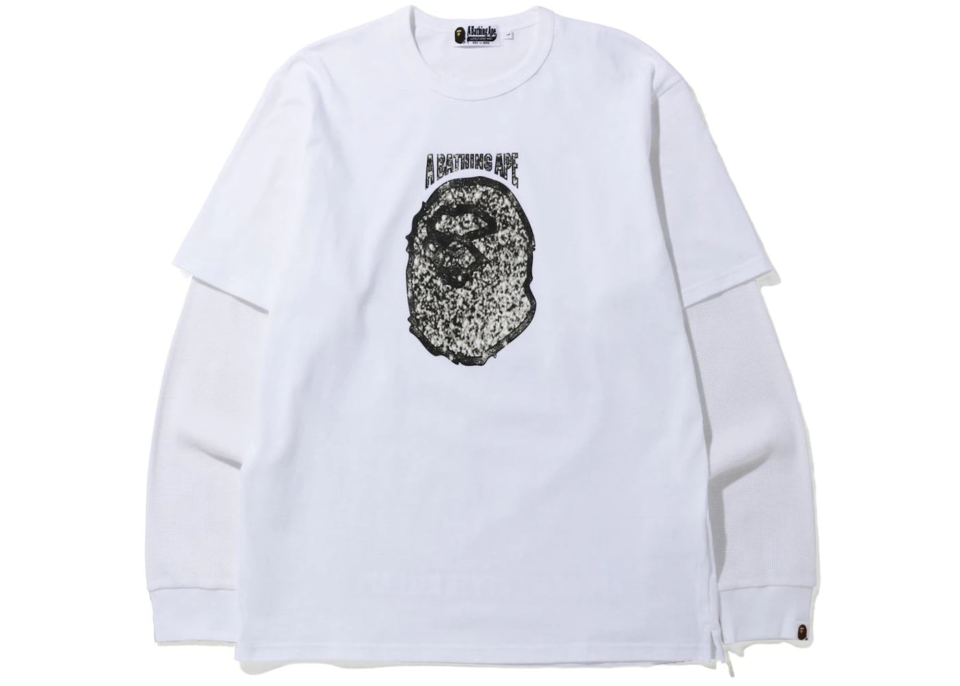 BAPE Jewelry Motif Wide Layered L/S Tee White