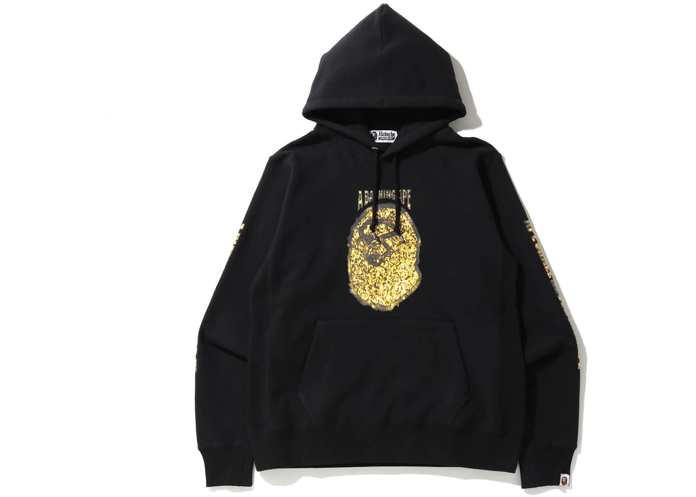 BAPE Jewelry Motif Wide Pullover Hoodie Black