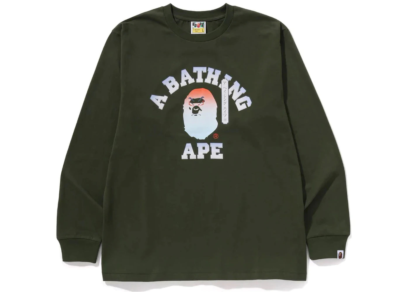 BAPE Kabuki Head L/S Tee Olivedrab