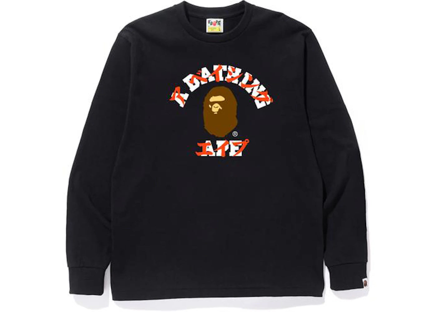 BAPE Katakana College L/S Tee Black