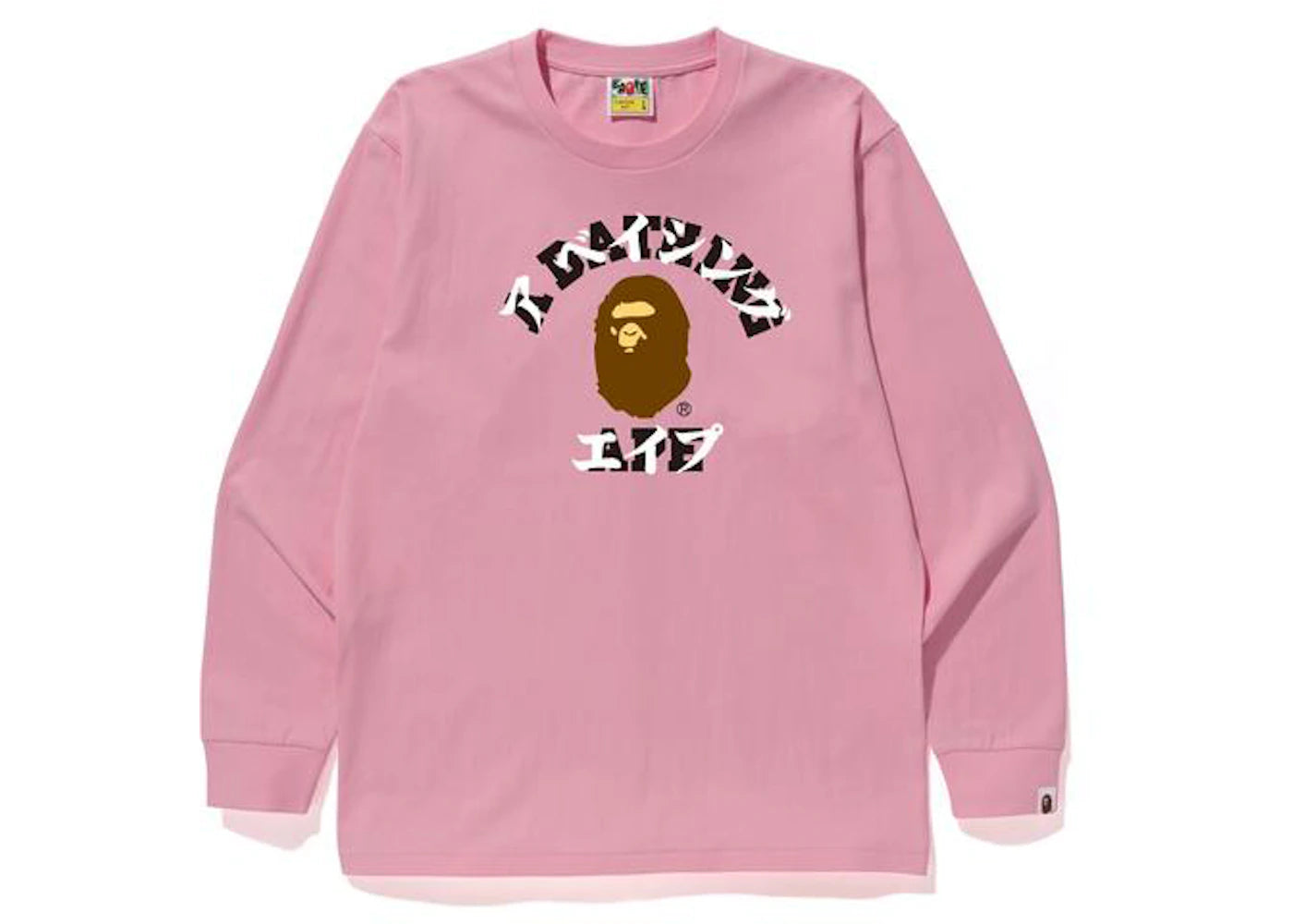 BAPE Katakana College L/S Tee Pink