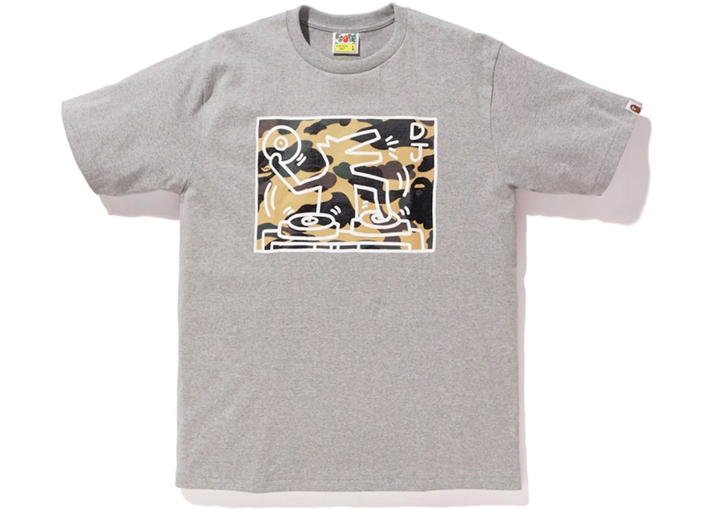 BAPE Keith Haring DJ Tee Grey/Yellow