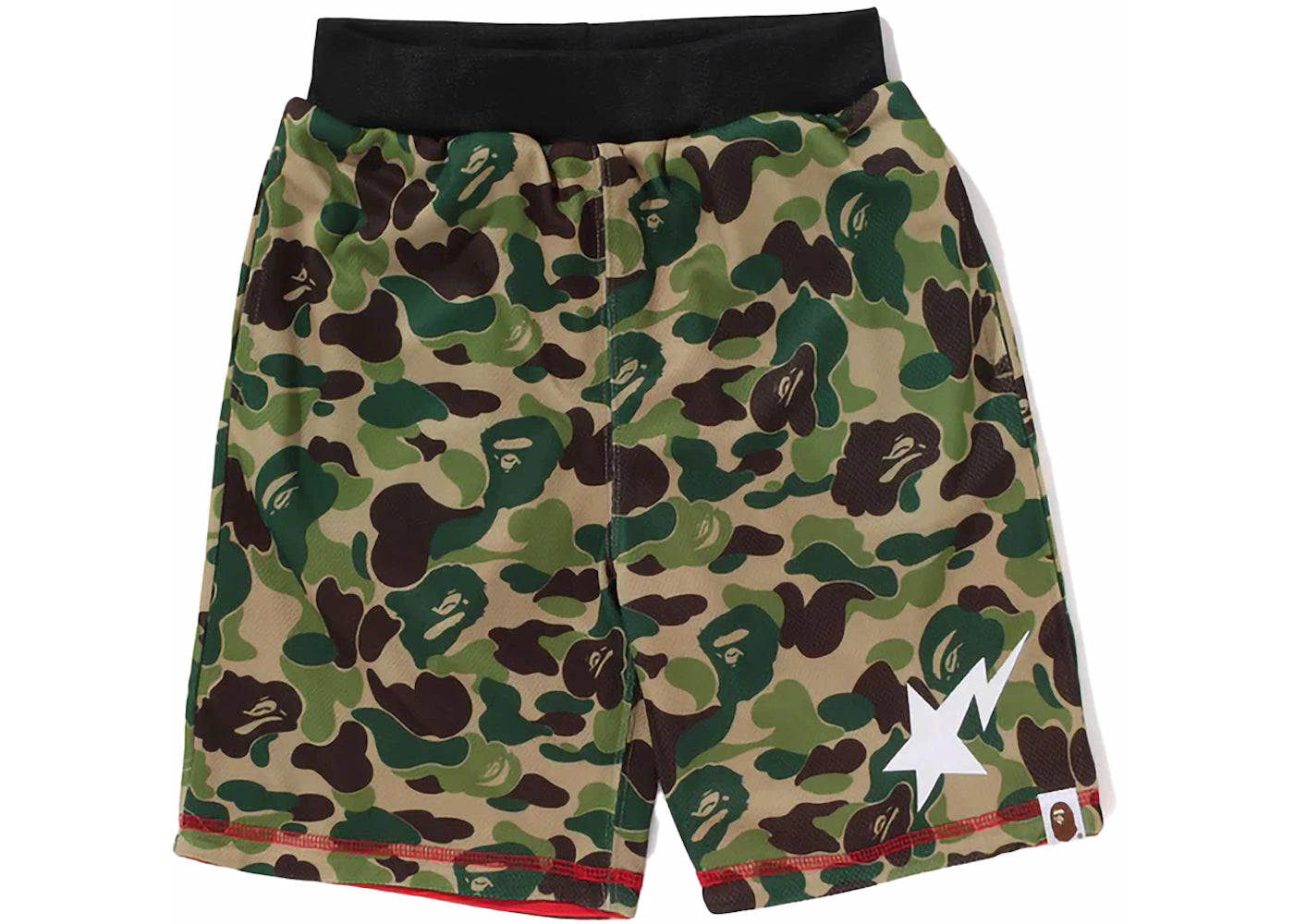 BAPE Kids' ABC Camo Mesh Reversible Shorts Green