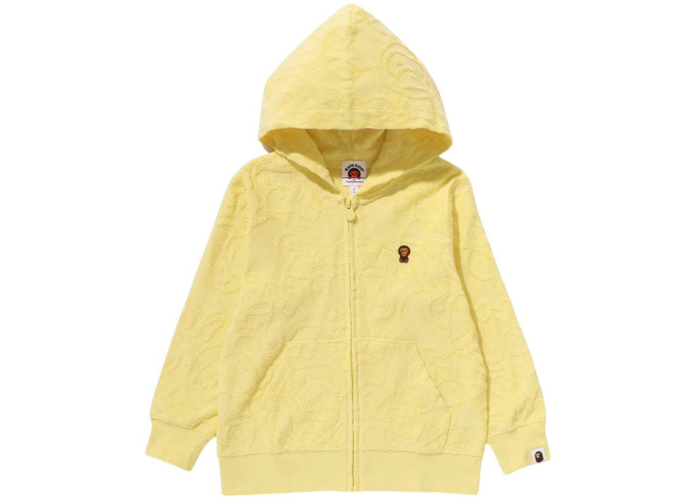 BAPE Kids All Baby Milo Pile Zip Hoodie Yellow