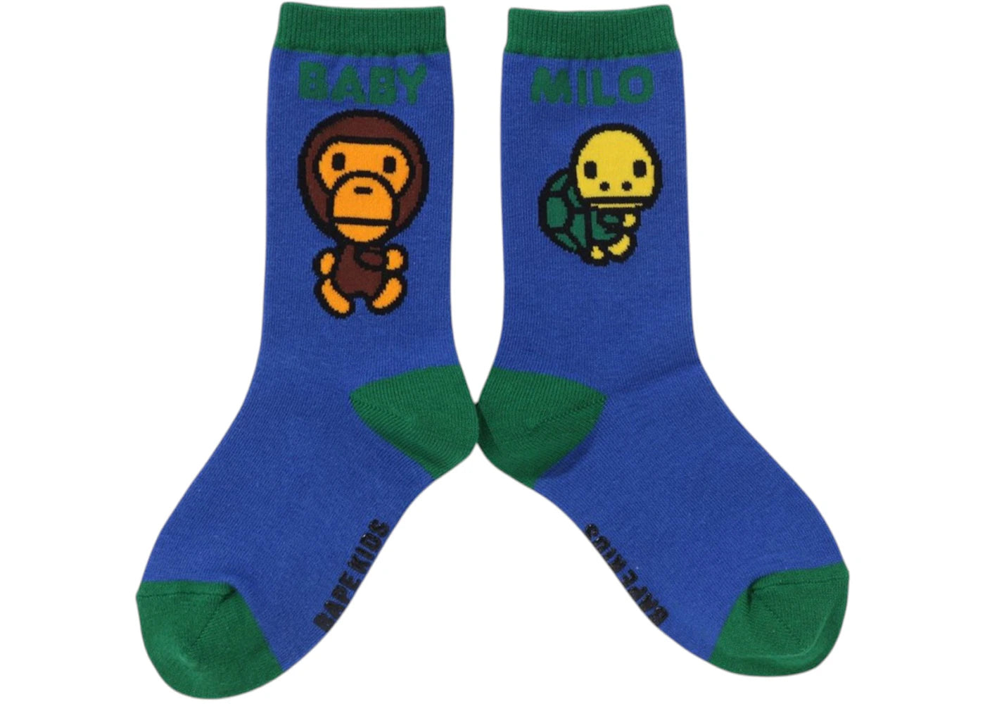 BAPE Kids Baby Milo Friends Foot Race Socks Blue