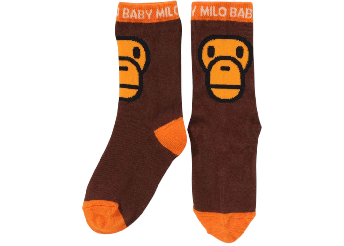 BAPE Kids Milo Face Socks Brown