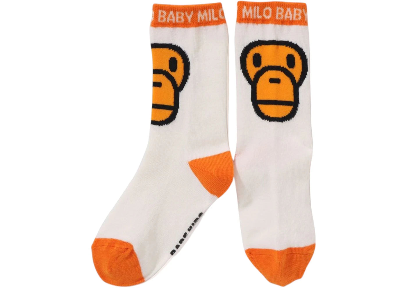 BAPE Kids Milo Face Socks White