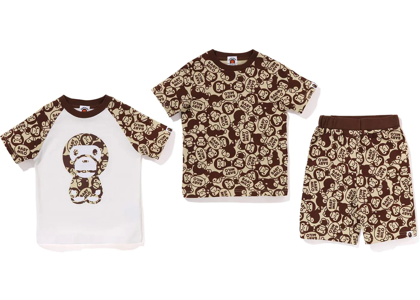 BAPE Kids' Solid Baby Milo Gift Set Brown