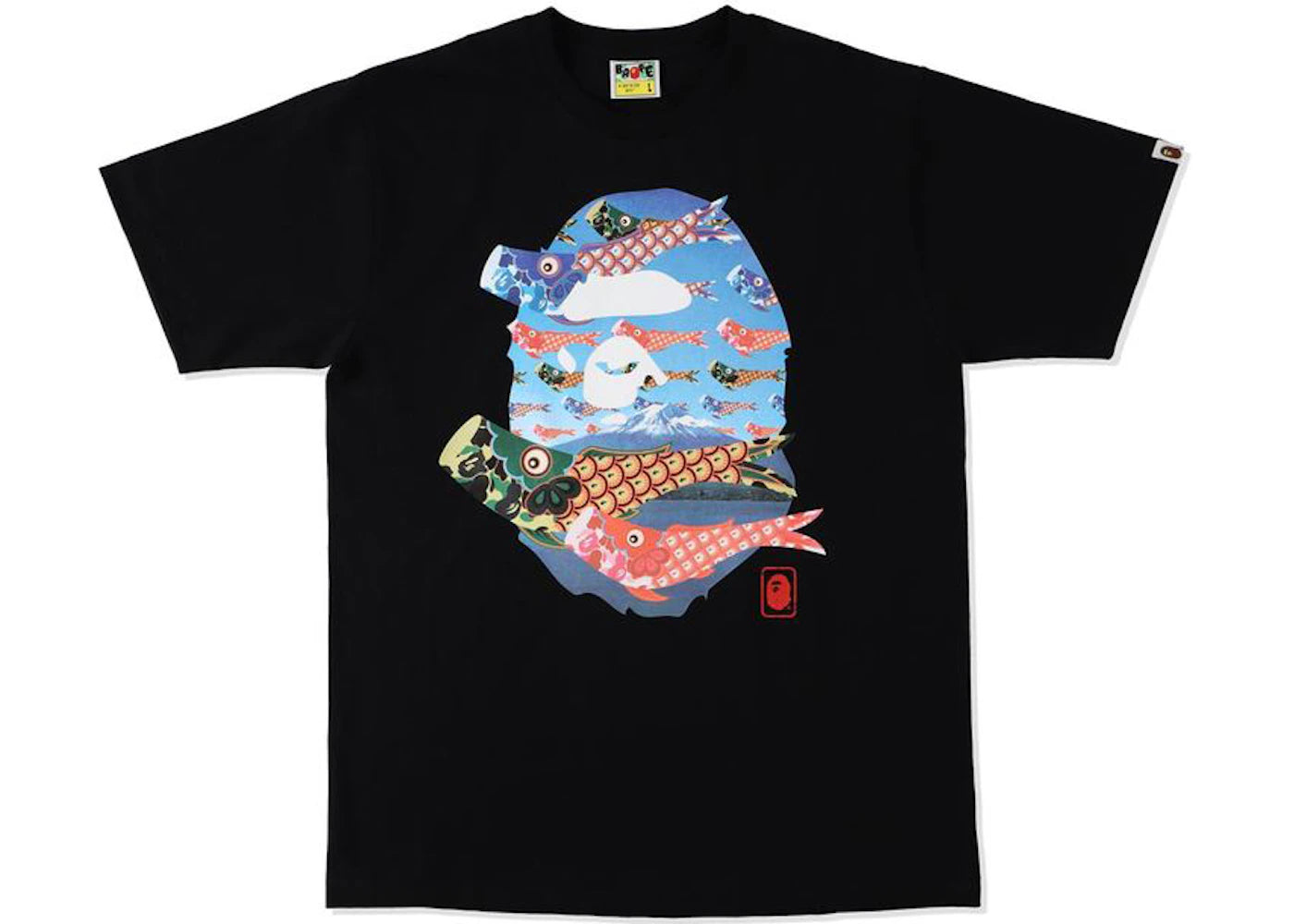 BAPE Koinobori Carp Flags Ape Head Tee Black