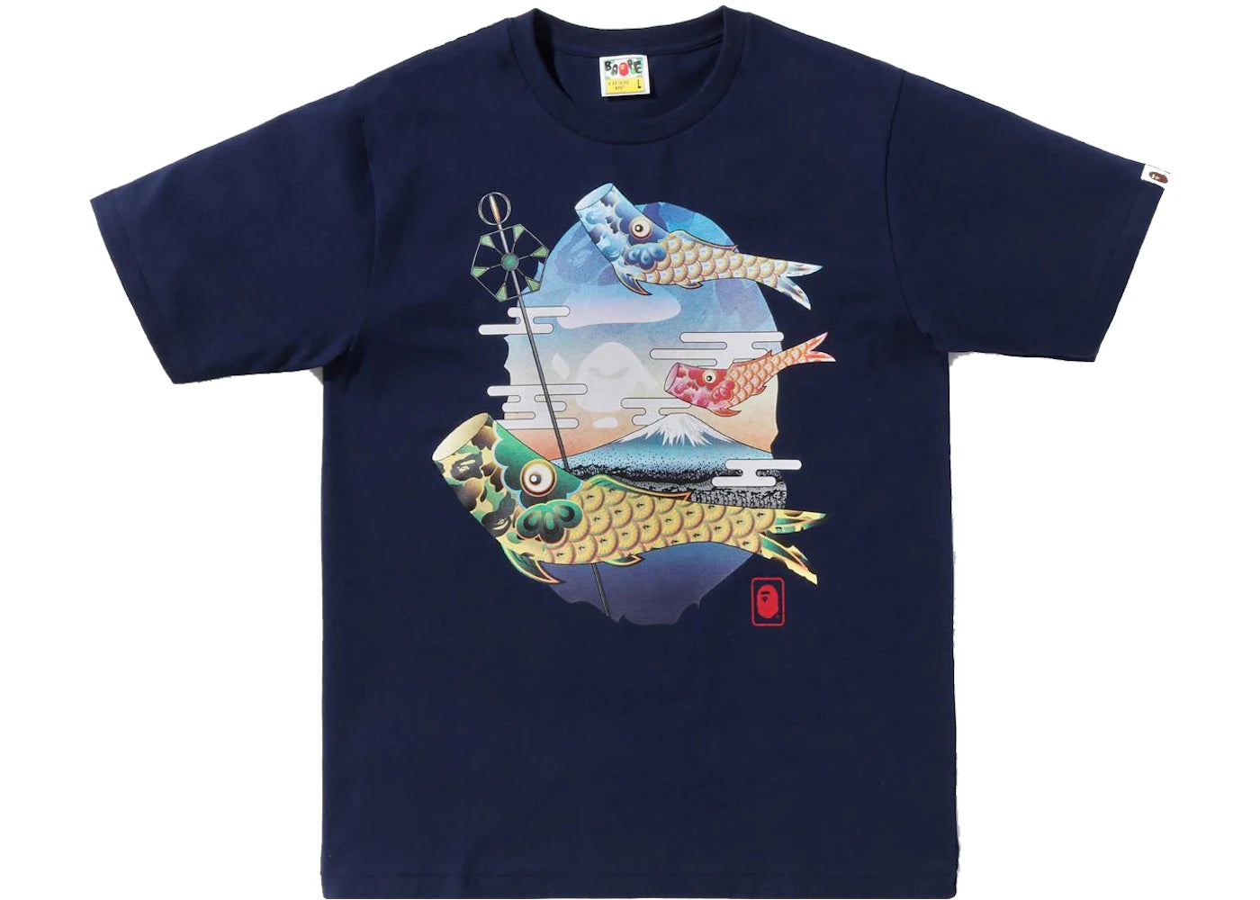 BAPE Koinobori Carp Flags Ape Head Tee (SS22) Navy
