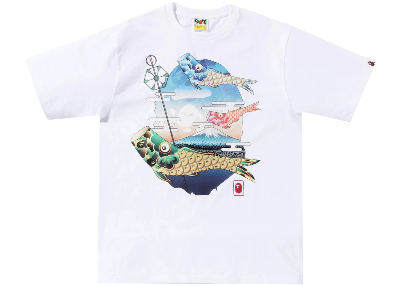 BAPE Koinobori Carp Flags Ape Head Tee (SS22) White