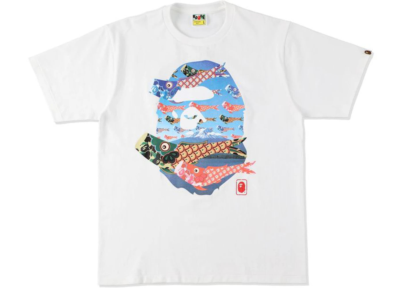 BAPE Koinobori Carp Flags Ape Head Tee White