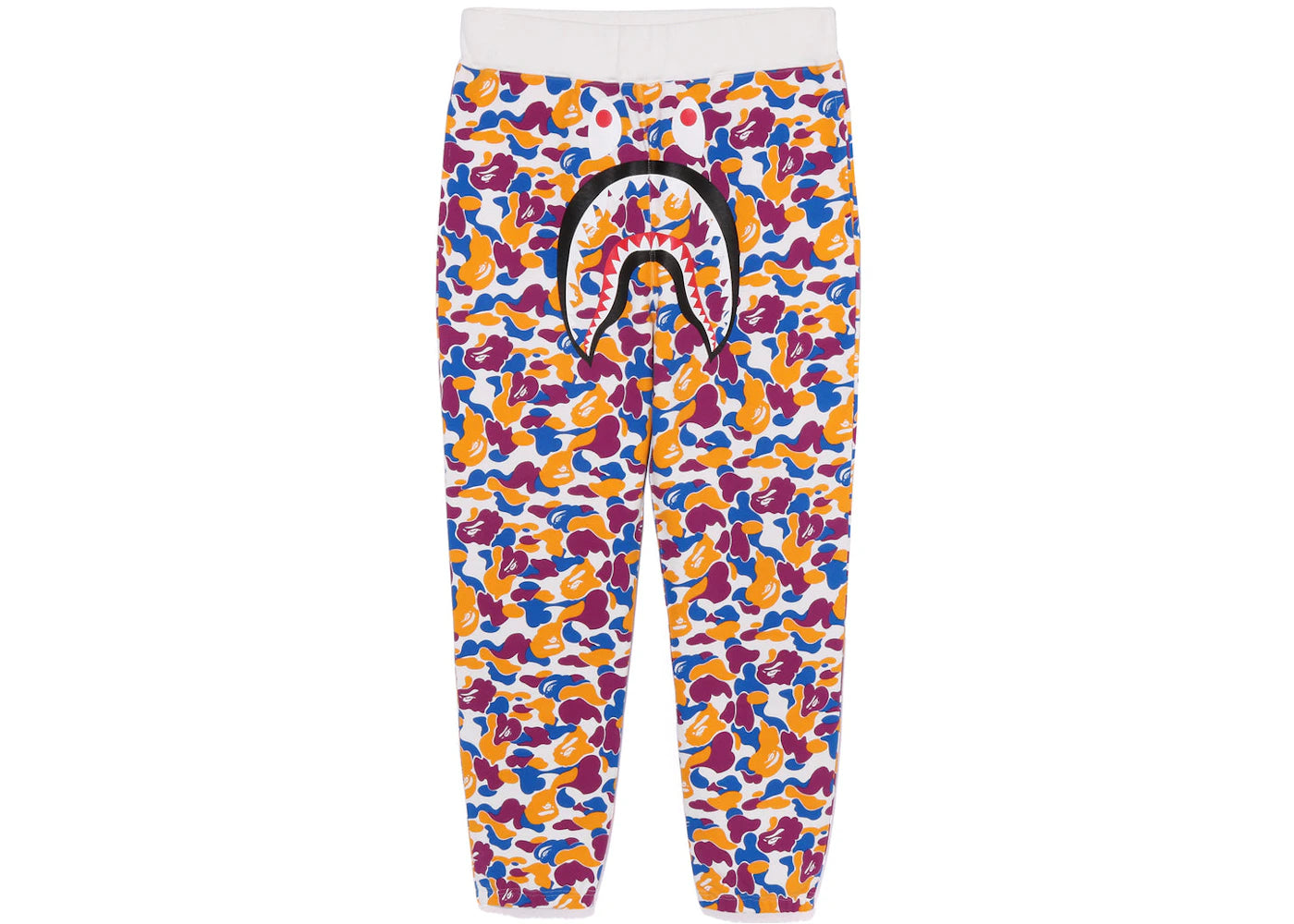 BAPE LA Store 5th Anniversary LA Camo Shark Sweatpants Purple Yellow Blue