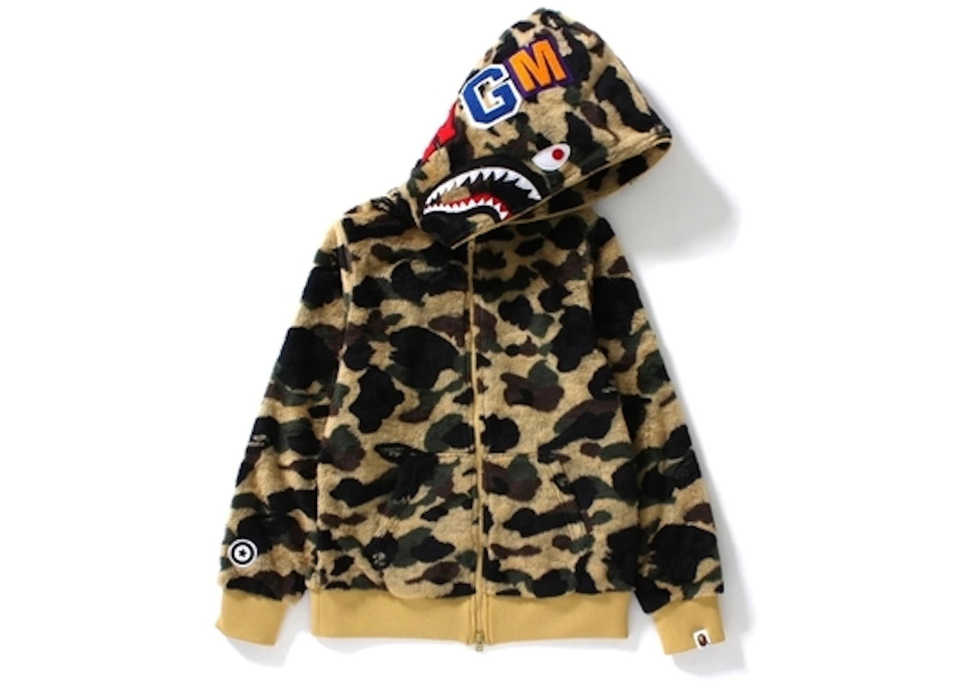 BAPE Ladies 1st Camo BOA Shark Hoodie Yellow