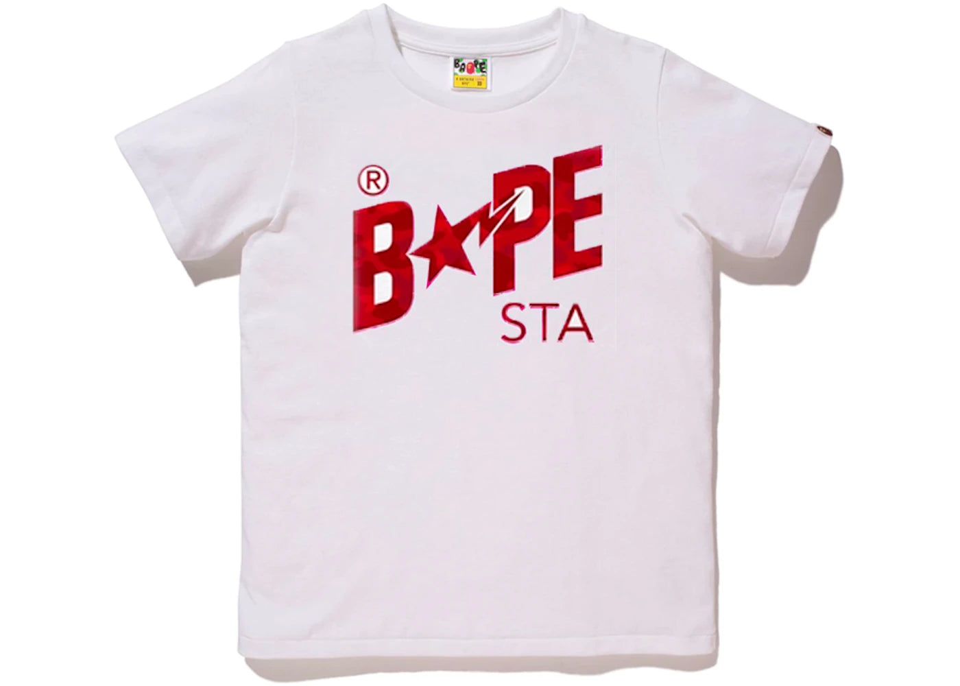 BAPE Ladies Color Camo Bapesta Tee White/Red