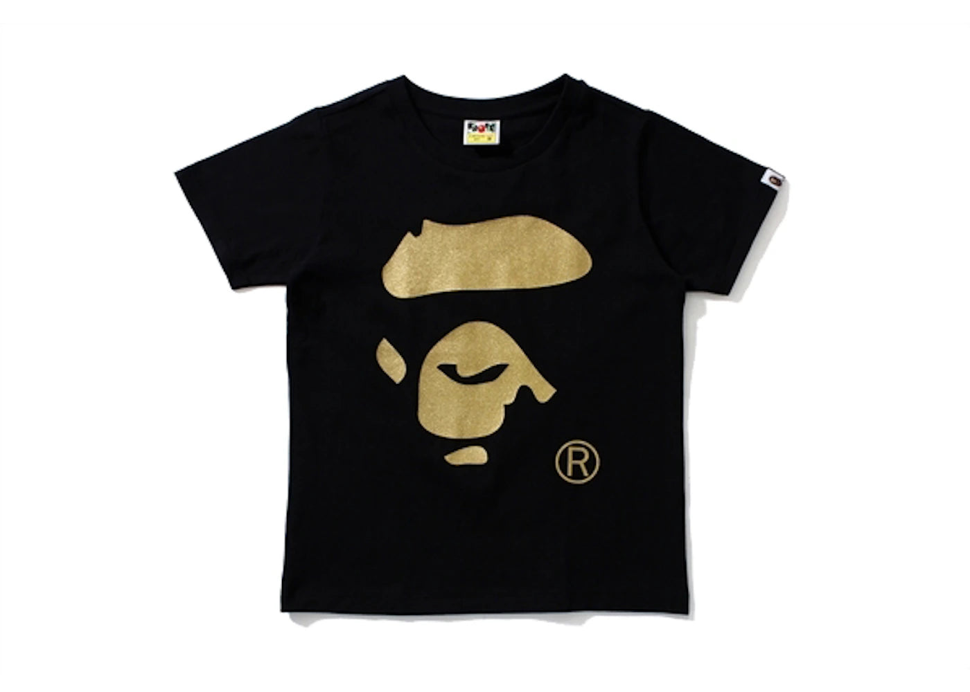 BAPE Ladies Glitter Ape Face Tee Black/Gold