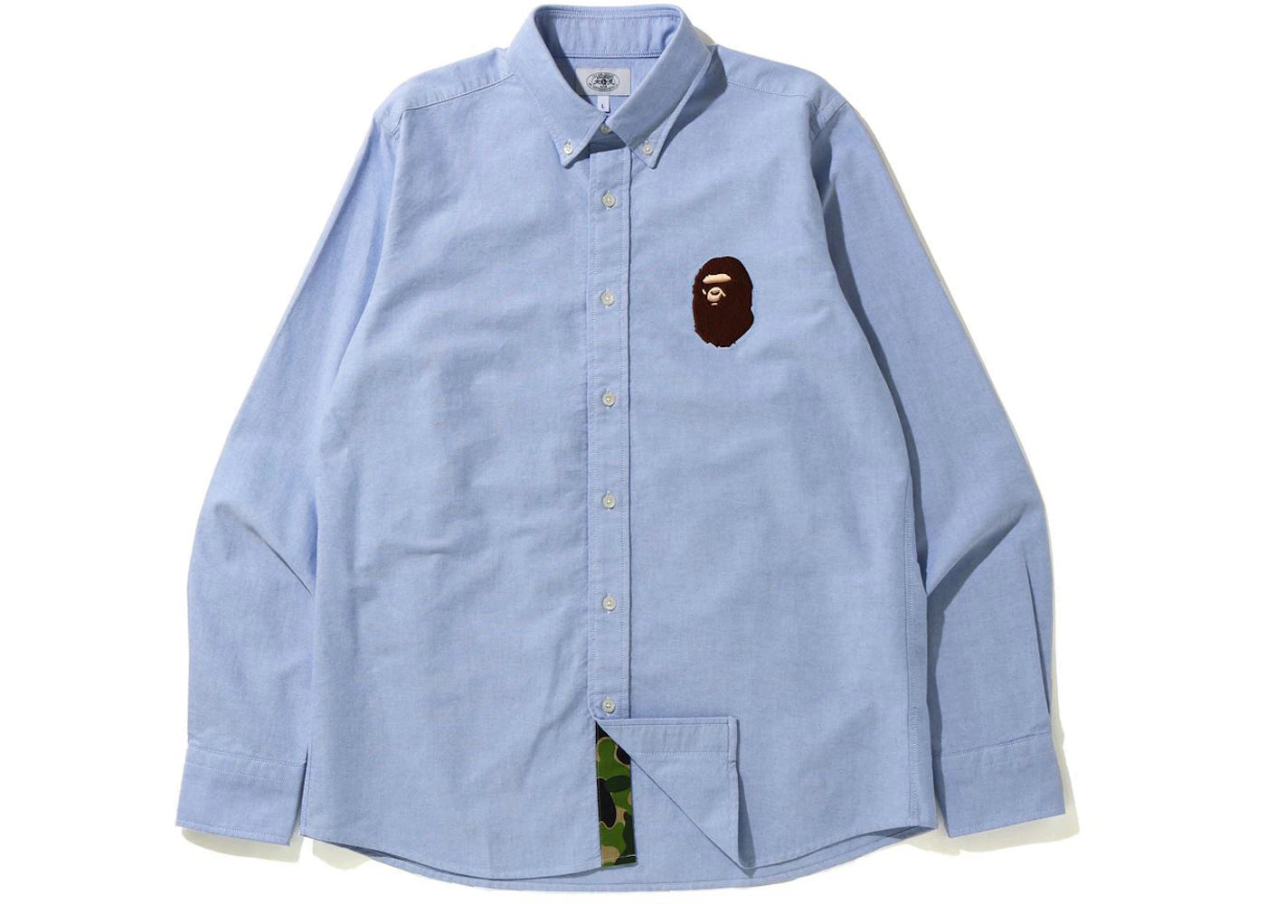 BAPE Large Ape Head Oxford BD Shirt Sax