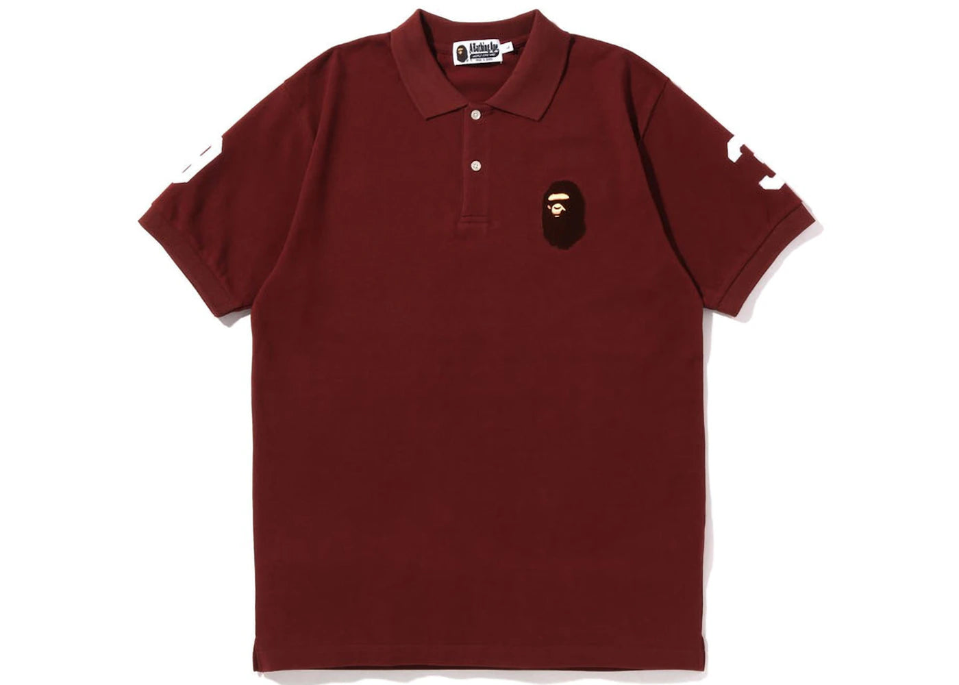 BAPE Large Ape Head Polo Burgundy Brown