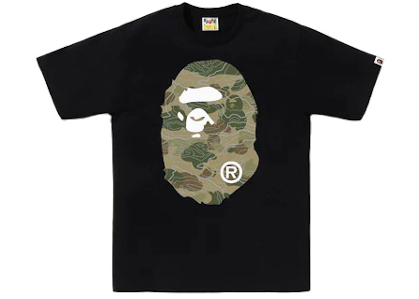 BAPE Layered Line Camo Big Ape Head Tee Black/Beige