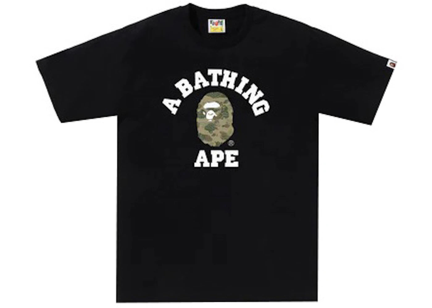 BAPE Layered Line Camo College Tee Black/Beige