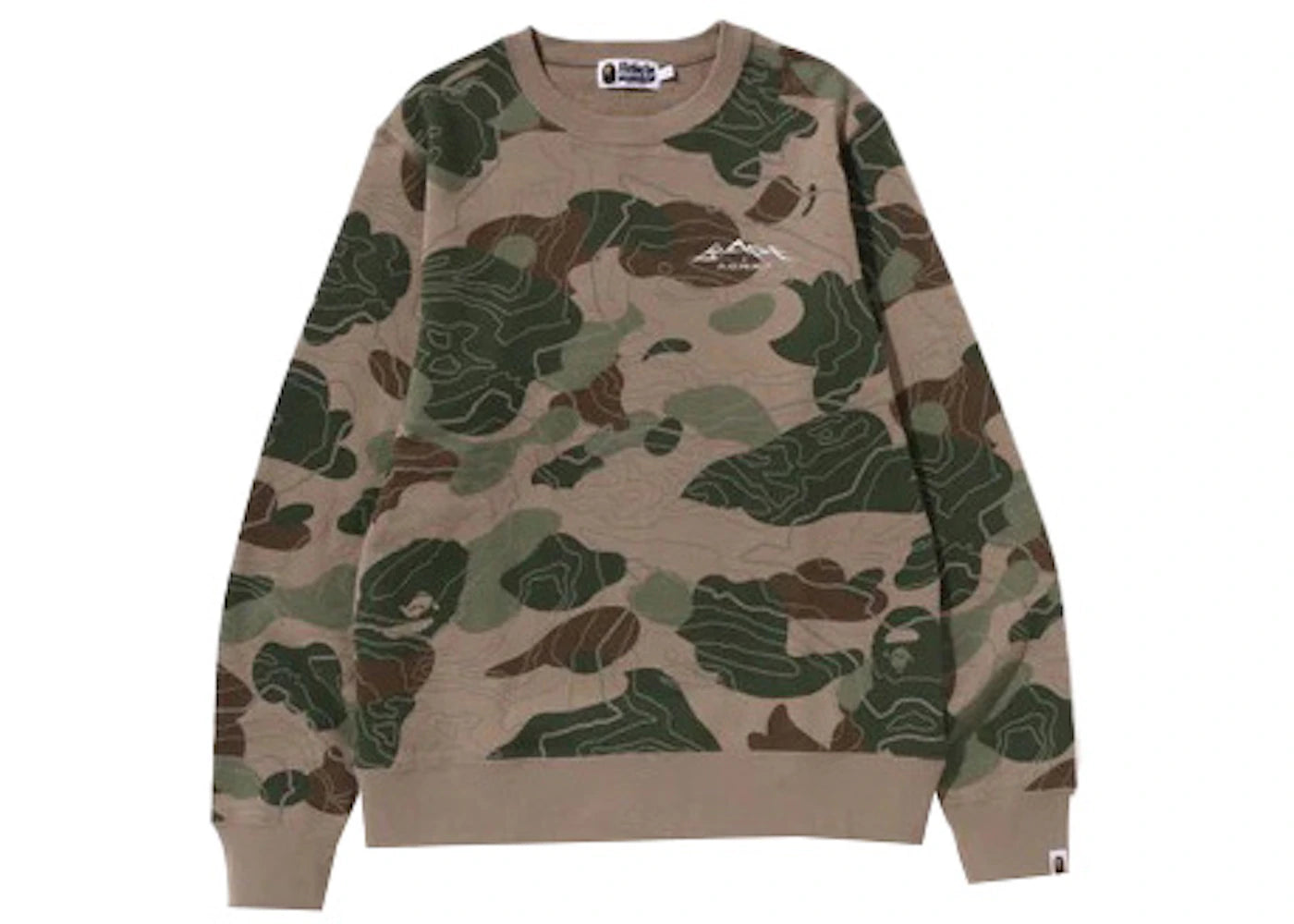 BAPE Layered Line Camo Crewneck Beige