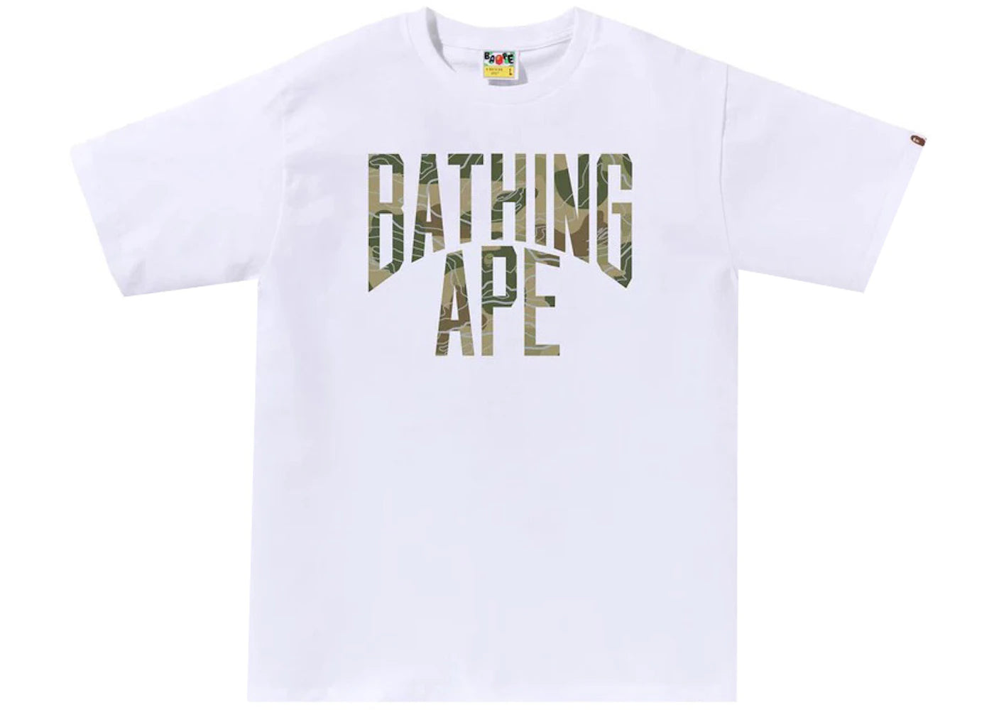 BAPE Layered Line Camo NYC Logo Tee White/Beige