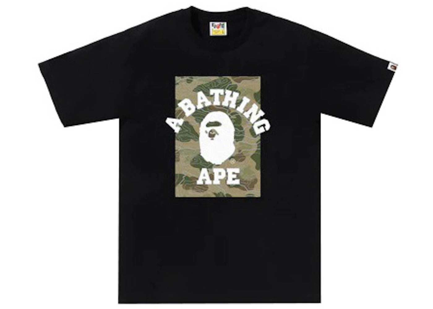 BAPE Layered Line Camo On College Tee Black/Beige