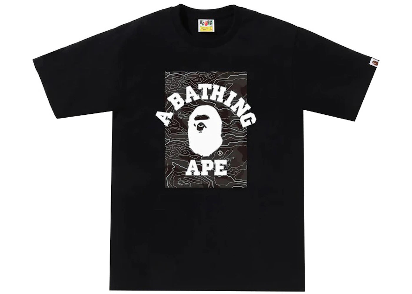 BAPE Layered Line Camo On College Tee Black/Black