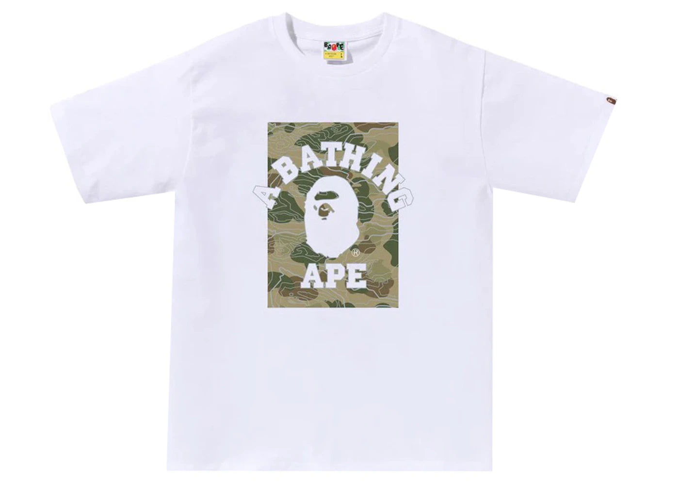 BAPE Layered Line Camo On College Tee White/Beige