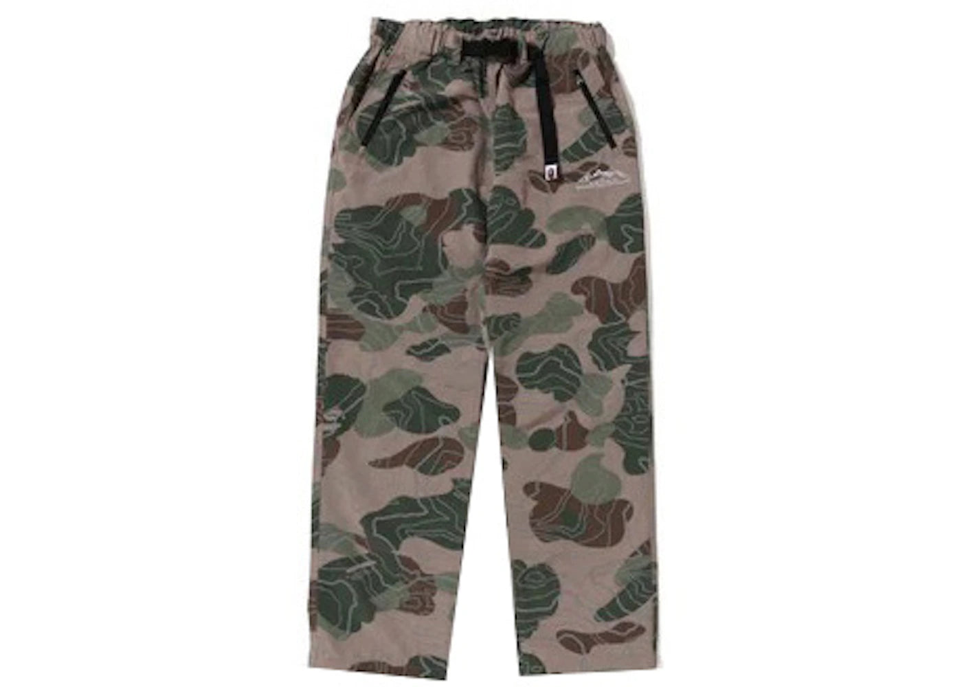 BAPE Layered Line Camo Track Pants Beige