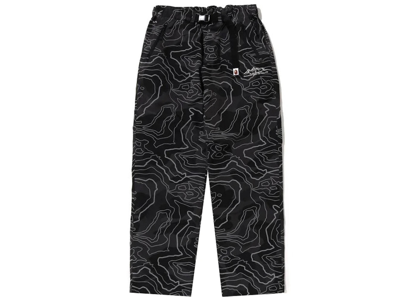 BAPE Layered Line Camo Track Pants Black