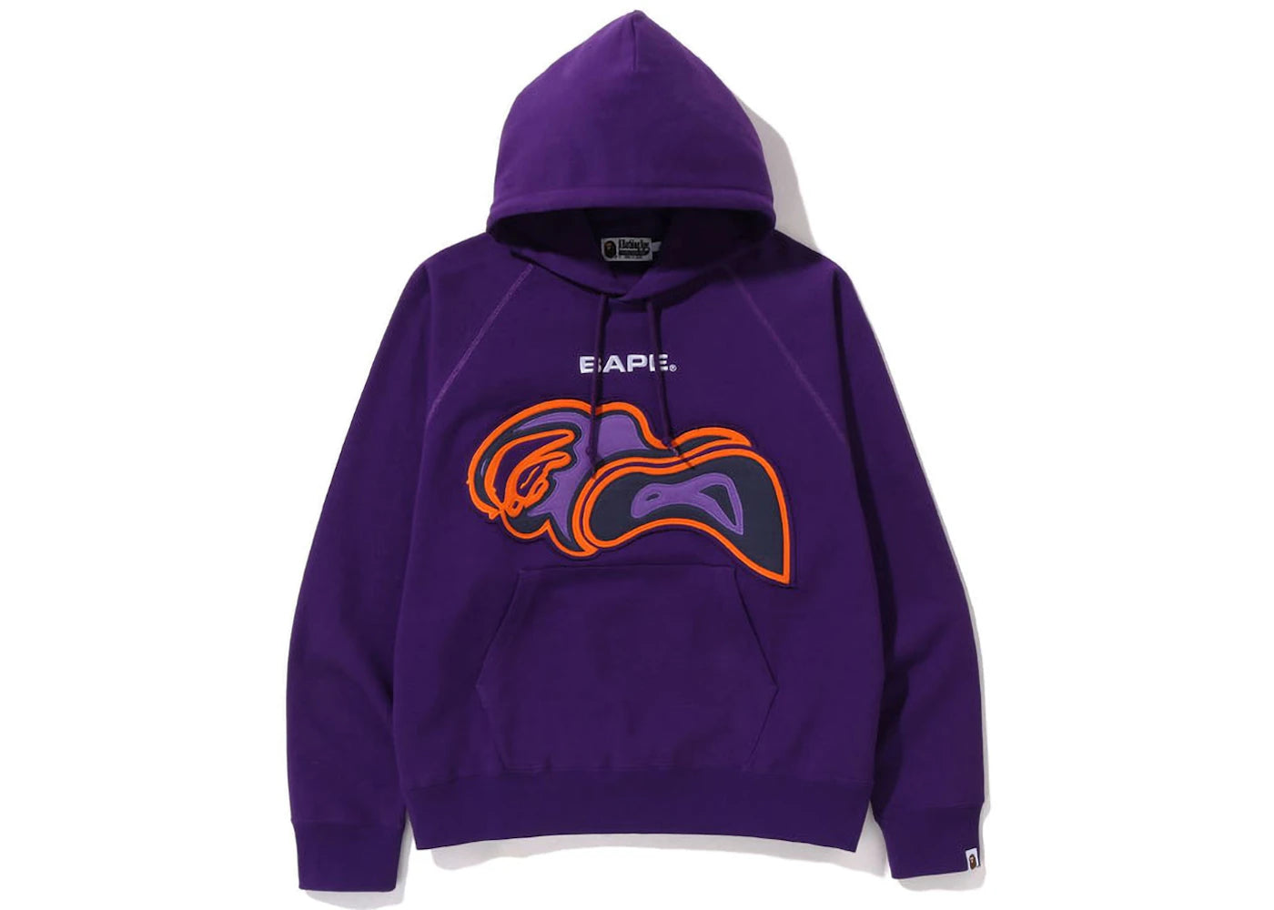 BAPE Layered Patch Loose Fit Pullover Hoodie Purple