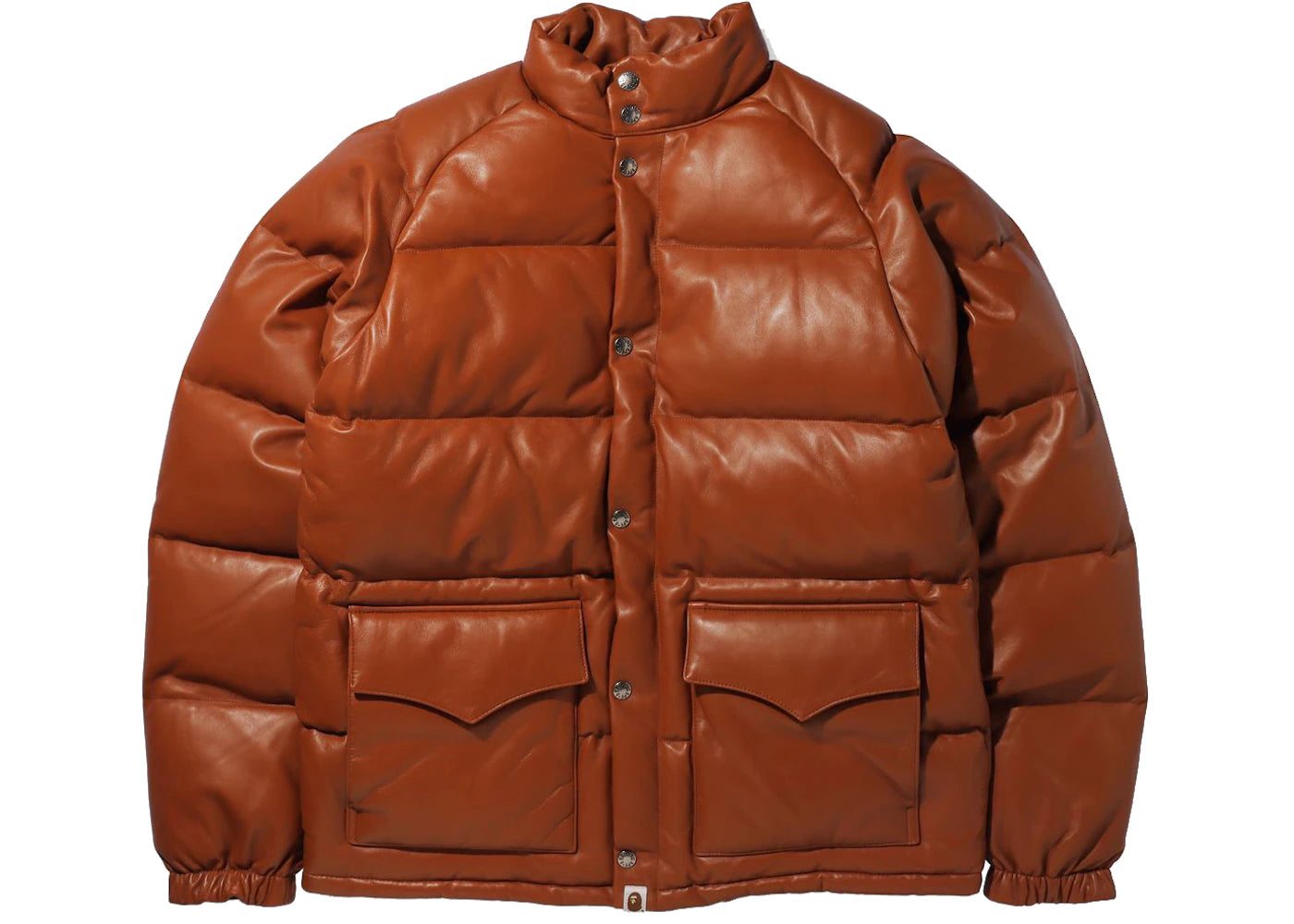 BAPE Leather Classic Down Jacket Brown