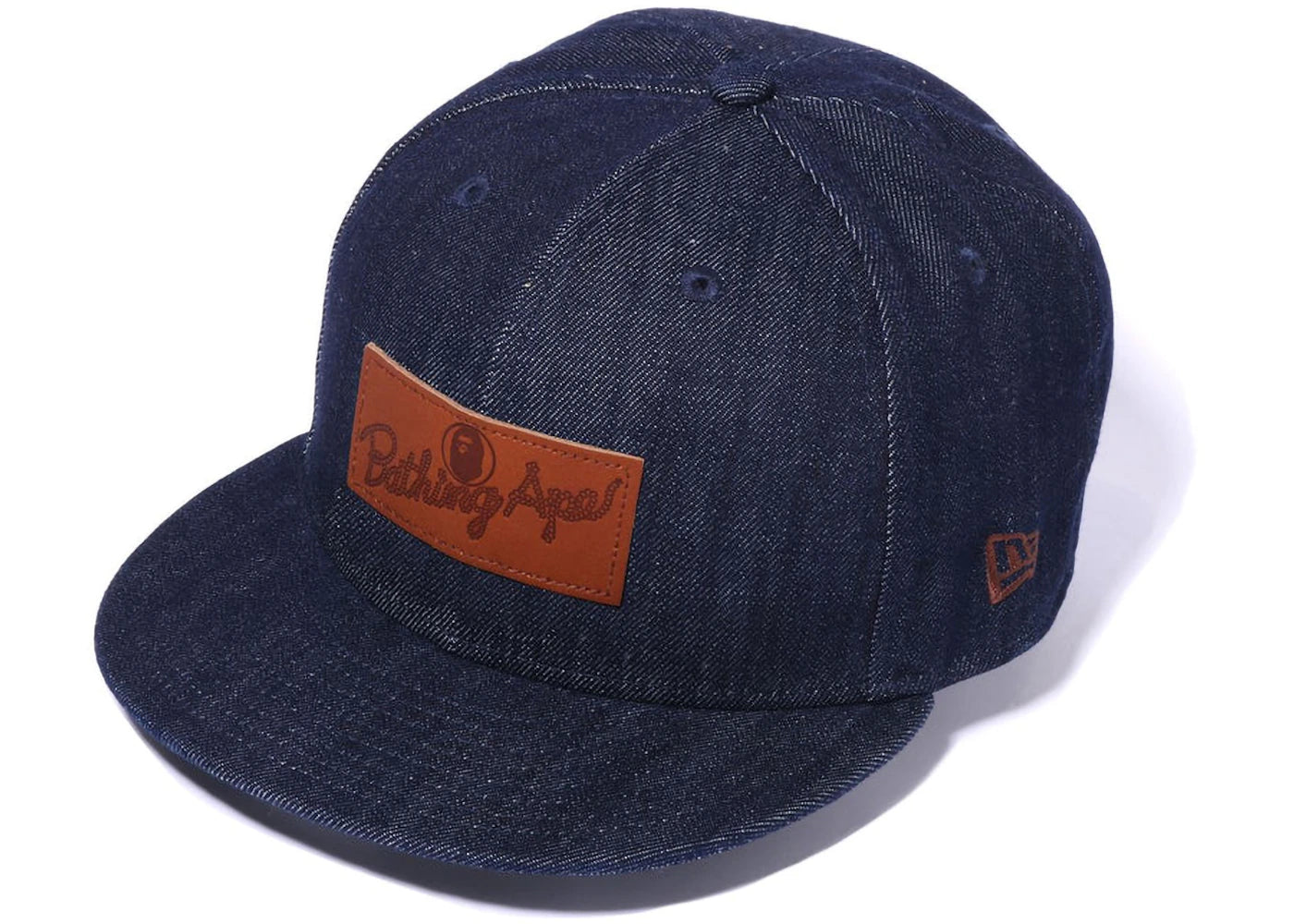 BAPE Leather Patch 9Fifty New Era Cap Indigo
