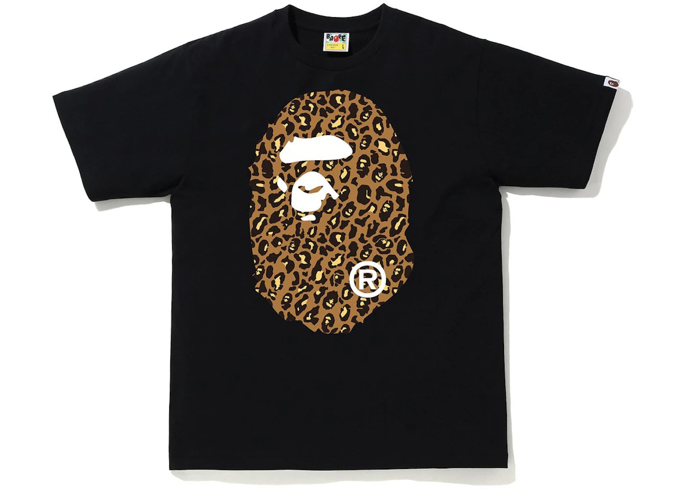 BAPE Leopard Big Ape Head Tee Black/Beige