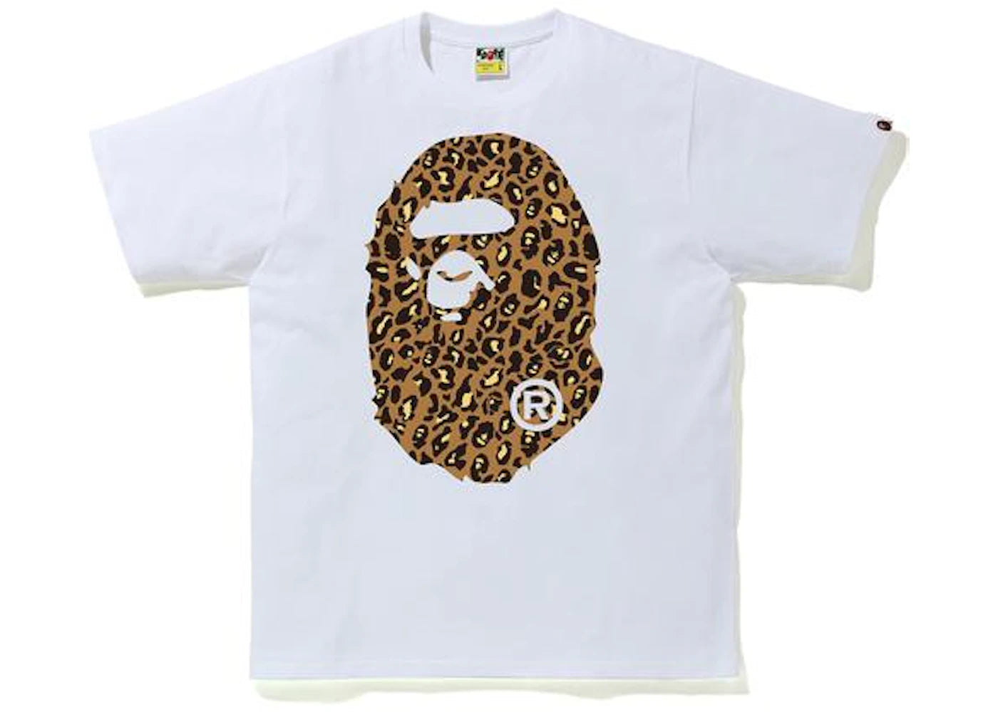 BAPE Leopard Big Ape Head Tee White/Beige
