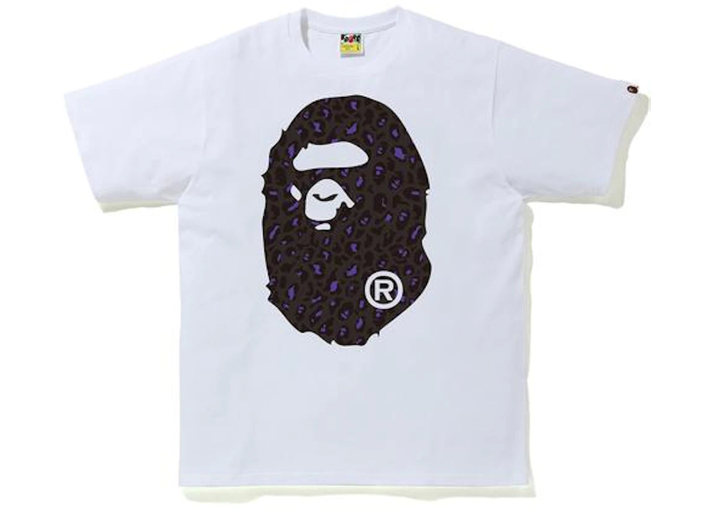 BAPE Leopard Big Ape Head Tee White/Black