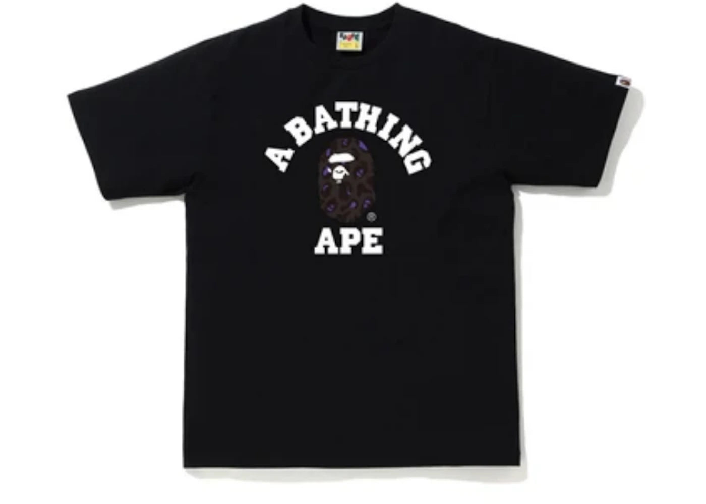 BAPE Leopard College Tee Black/Purple