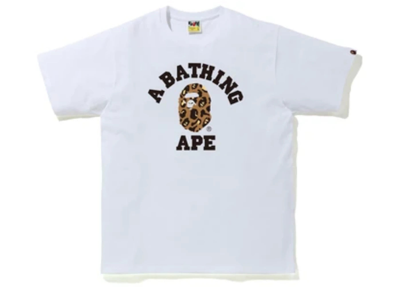 BAPE Leopard College Tee White/Yellow