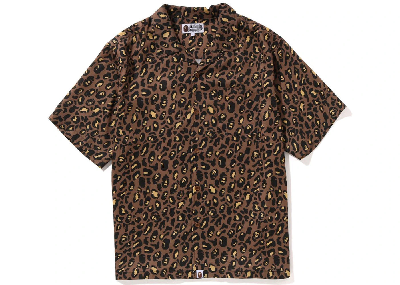 BAPE Leopard Open Collar Shirt Yellow