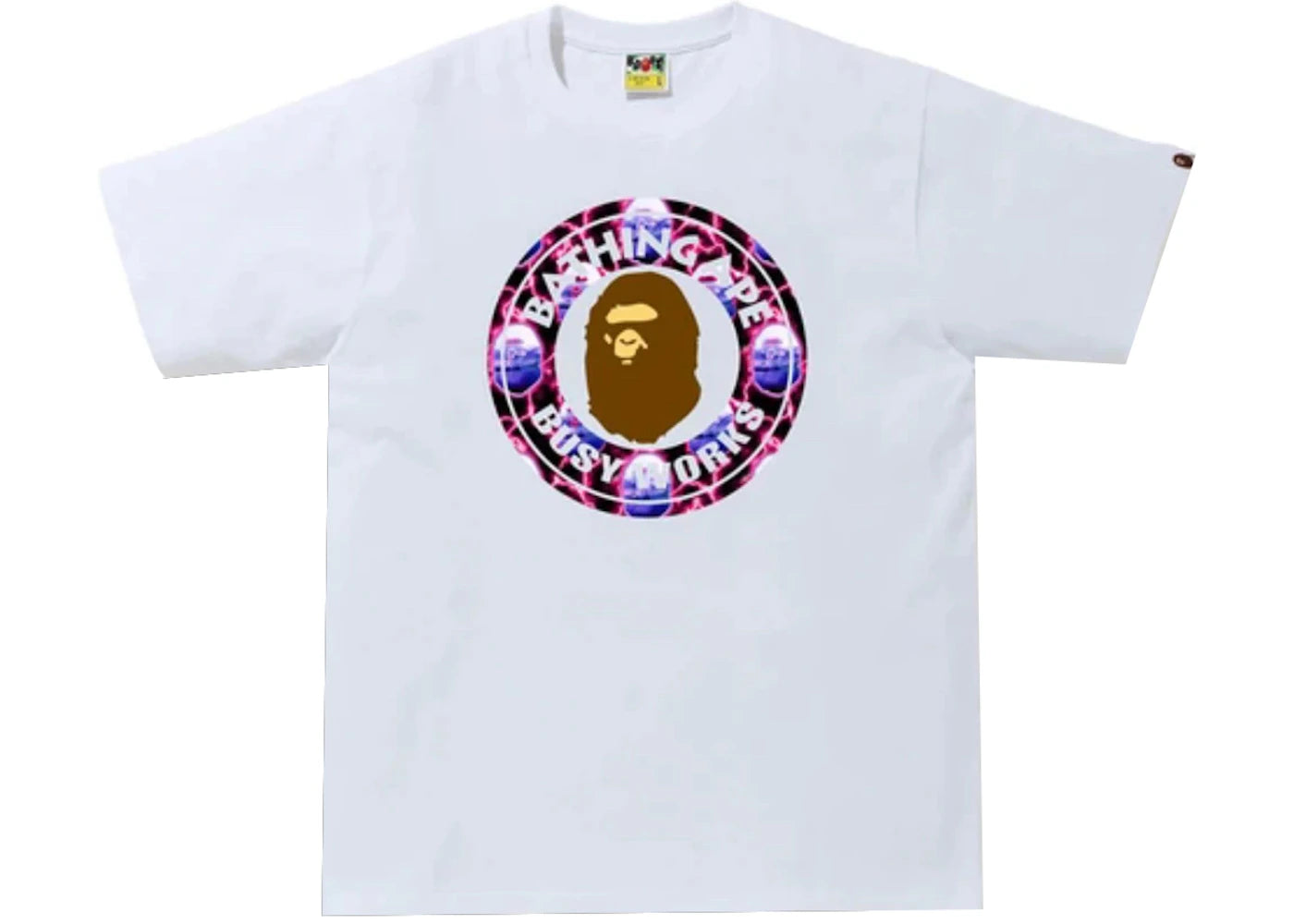 BAPE Lightning Busy Works Tee White/Black