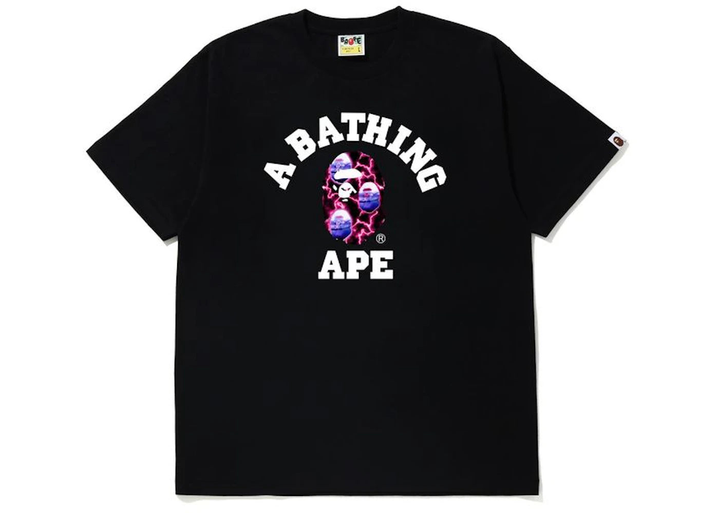 BAPE Lightning College Tee Black/Black