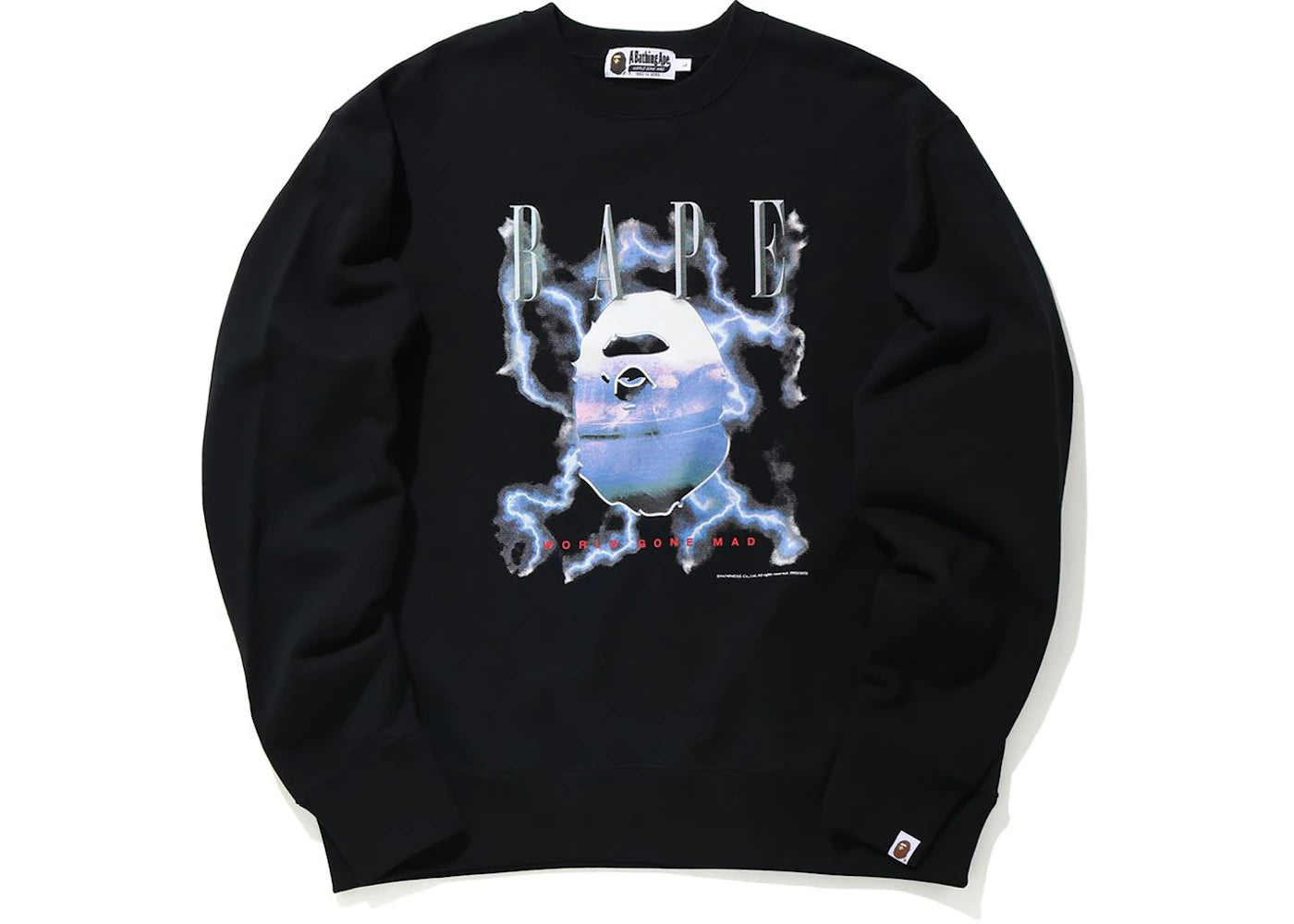 BAPE Lightning Relaxed Crewneck Black