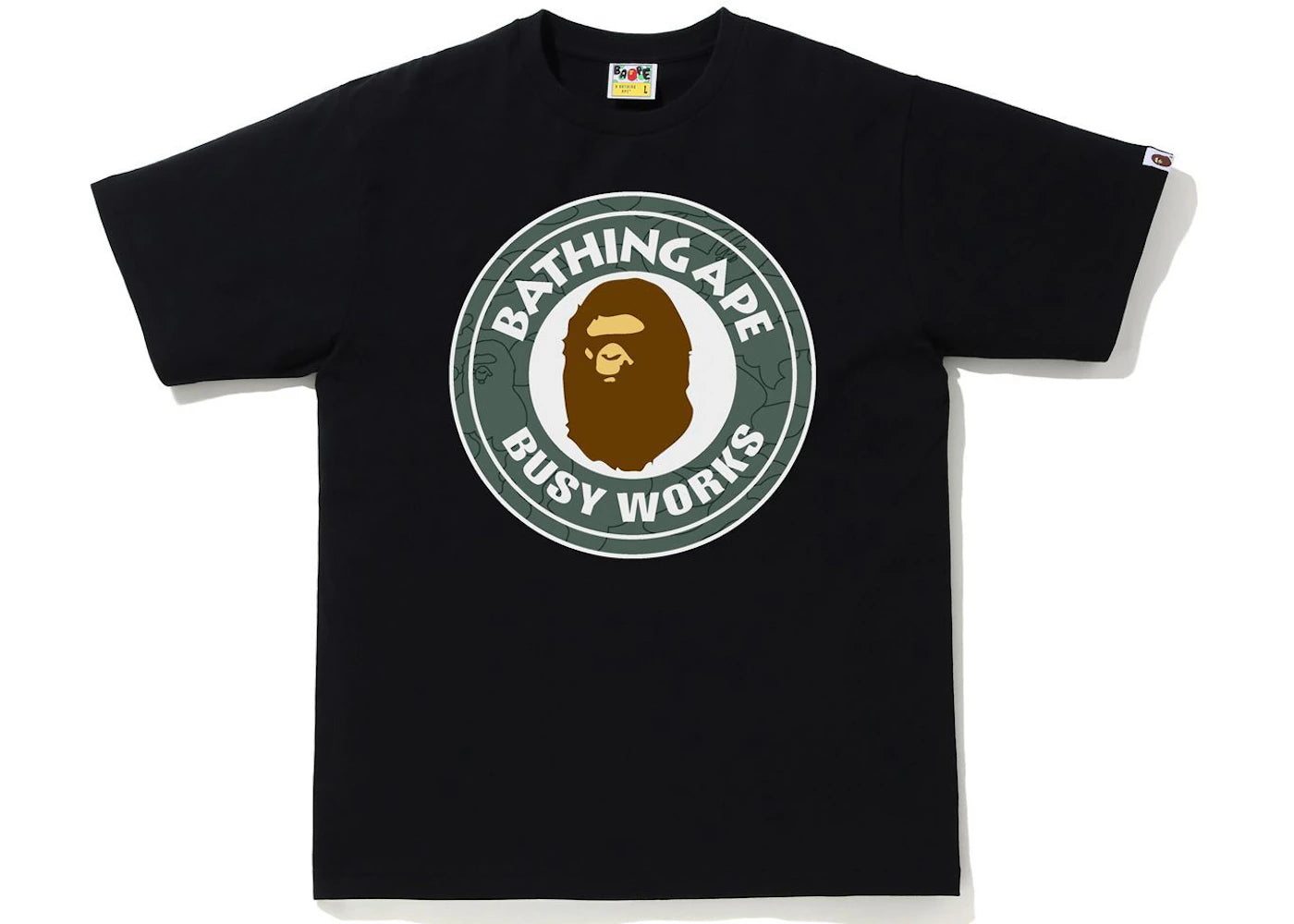 BAPE Line 1st Camo Busy Works Tee Black/Green