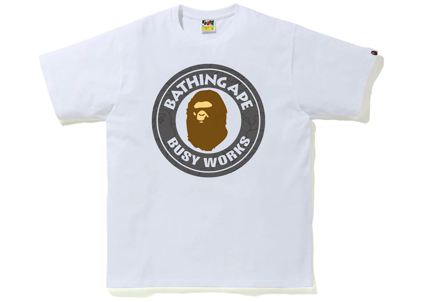 BAPE Line 1st Camo Busy Works Tee White/Black