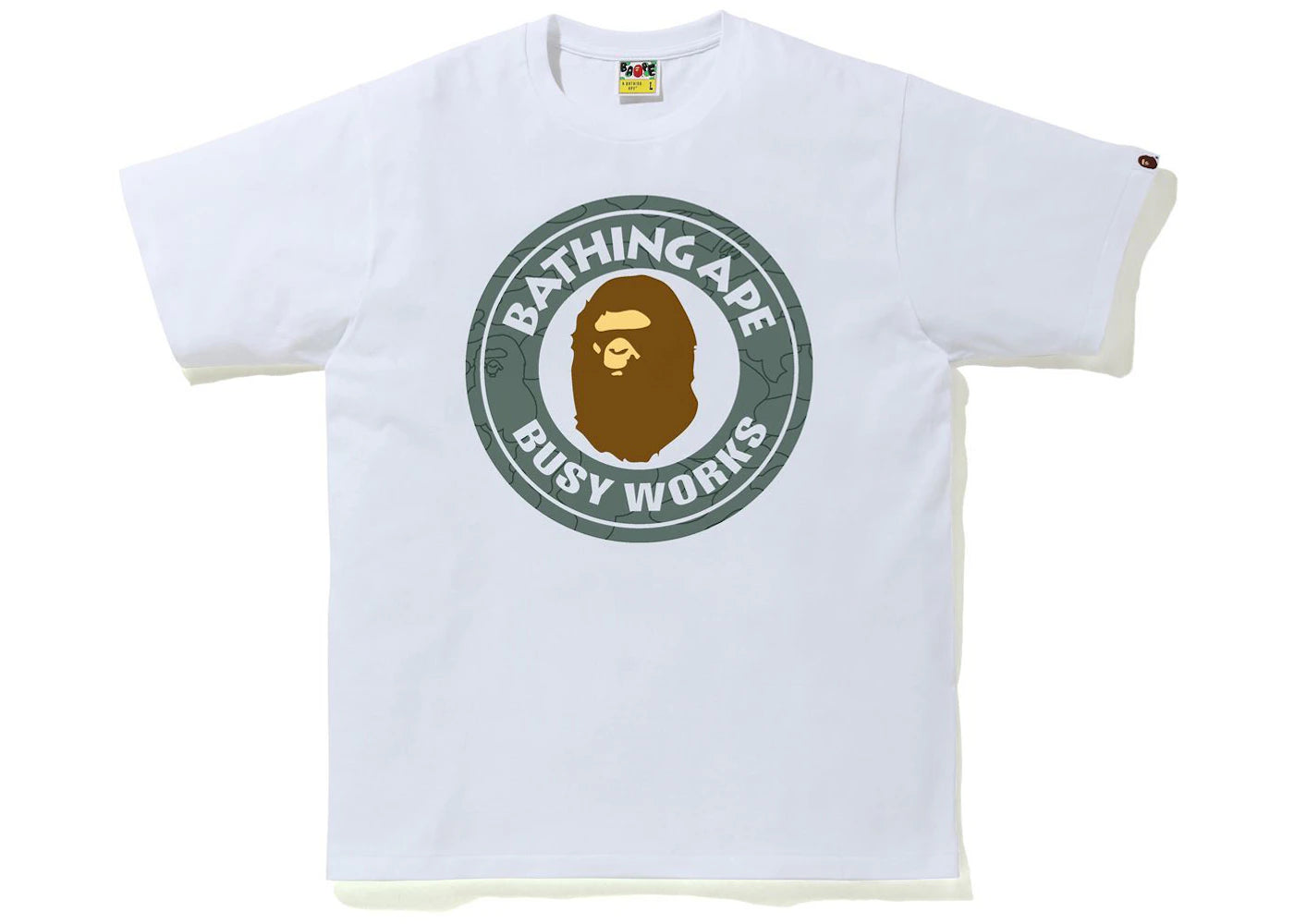 BAPE Line 1st Camo Busy Works Tee White/Green