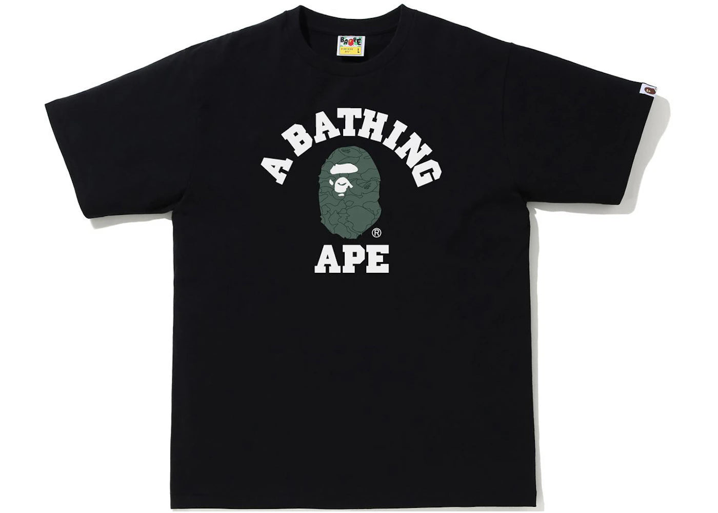 BAPE Line 1st Camo College Tee Black/Green